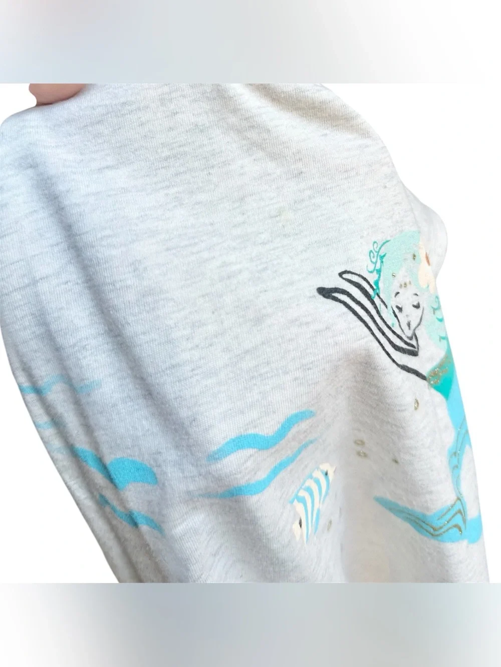 Carter's size 7 Girls light gray mermaid tank top sleeveless